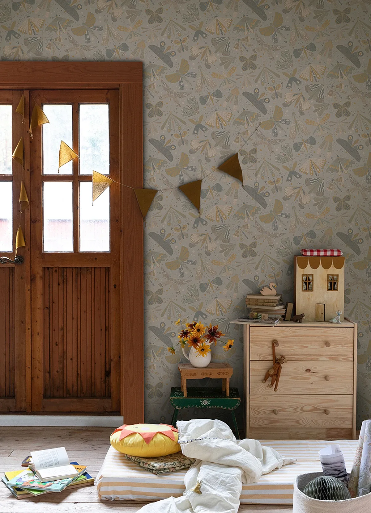 A-Street Prints Flyga Light Blue Bonanza Wallpaper - SKU 4111-63025