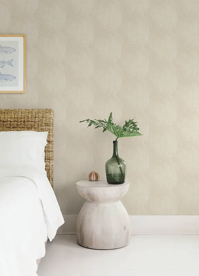 A-Street Prints Folly Champagne Zen Swirls Wallpaper - SKU 4172-27504
