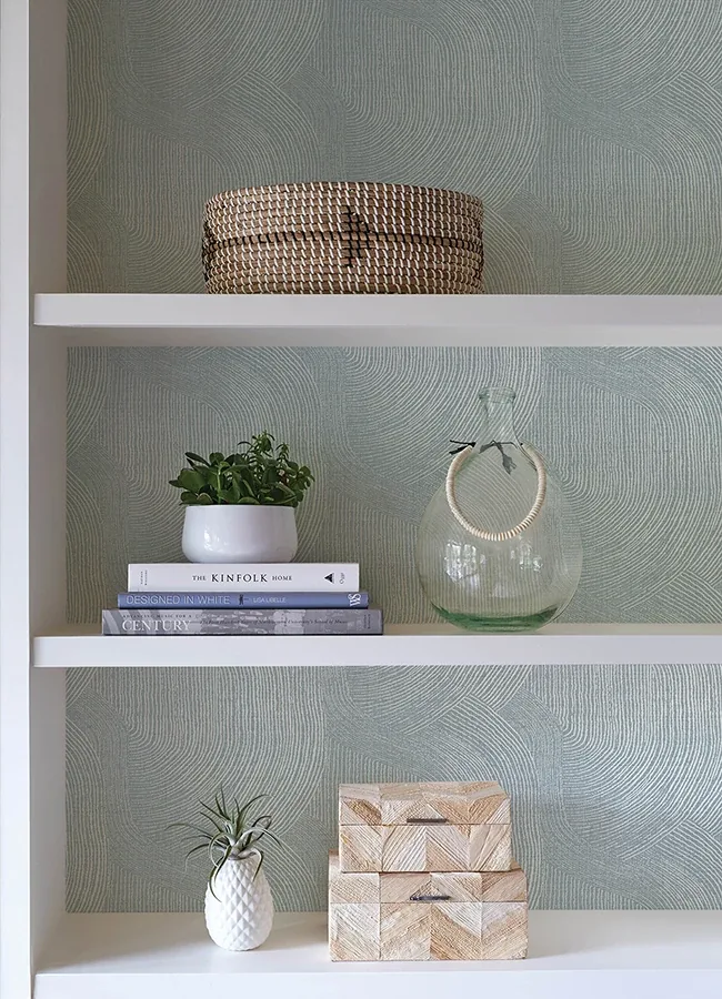 A-Street Prints Folly Light Blue Zen Swirls Wallpaper - SKU 4172-27506