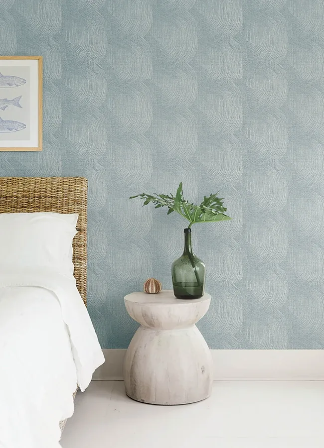 A-Street Prints Folly Light Blue Zen Swirls Wallpaper - SKU 4172-27506