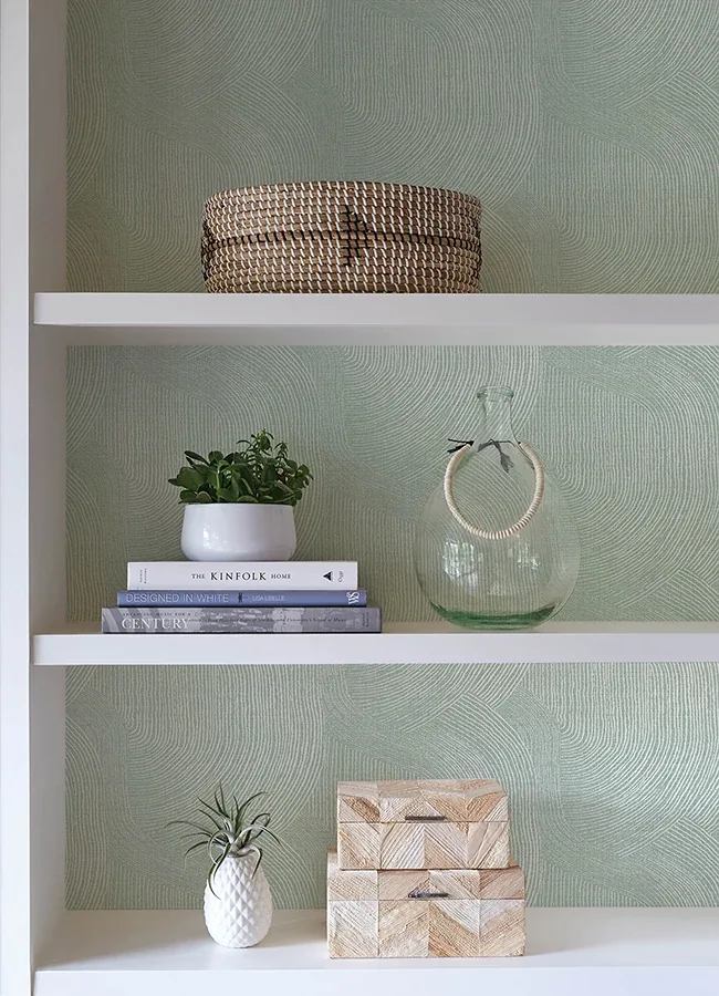 A-Street Prints Folly Seafoam Zen Swirls Wallpaper - SKU 4172-27505