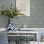 A-Street Prints Frances Blue Fishscale Wallpaper - SKU AST6351