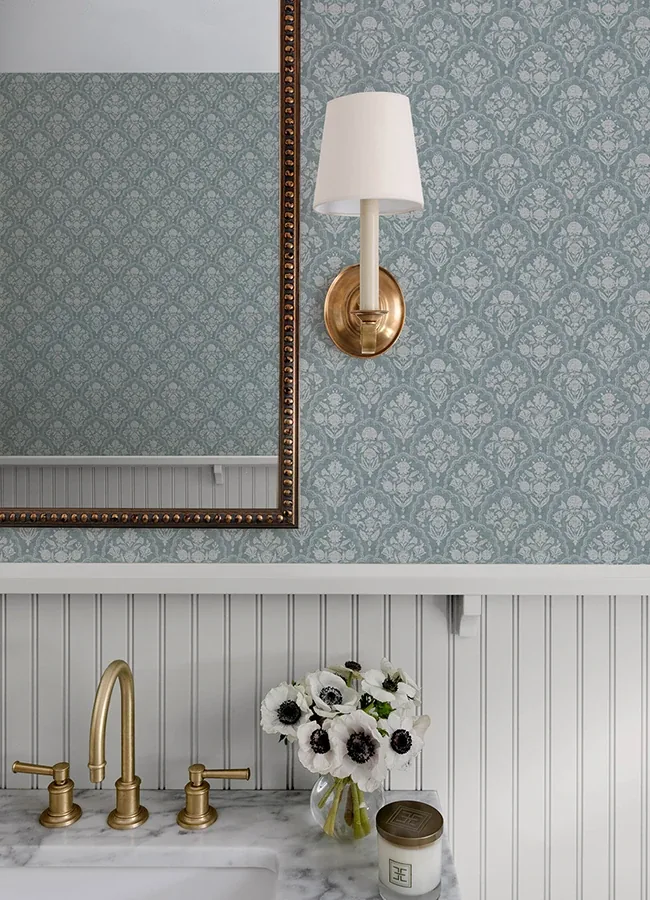 A-Street Prints Frances Blue Fishscale Wallpaper - SKU AST6351
