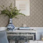 A-Street Prints Frances Taupe Fishscale Wallpaper - SKU AST6352