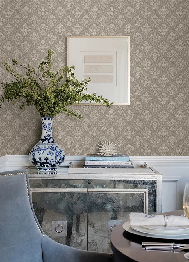A-Street Prints Frances Taupe Fishscale Wallpaper - SKU AST6352