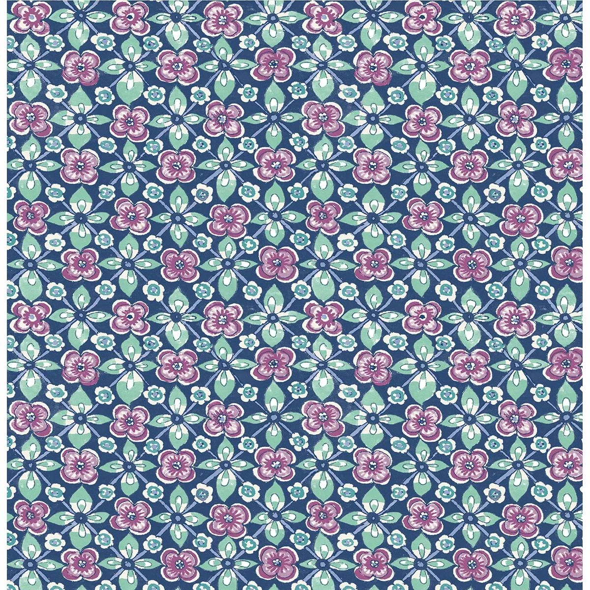 1014-001822 | Free Spirit Indigo Floral Wallpaper