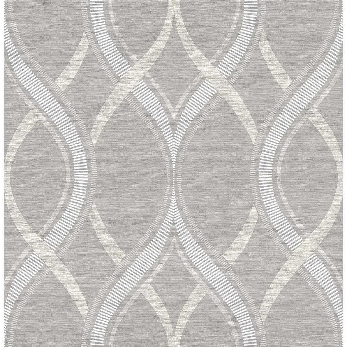 A-Street Prints Frequency Grey Ogee Wallpaper - SKU 2625-21850