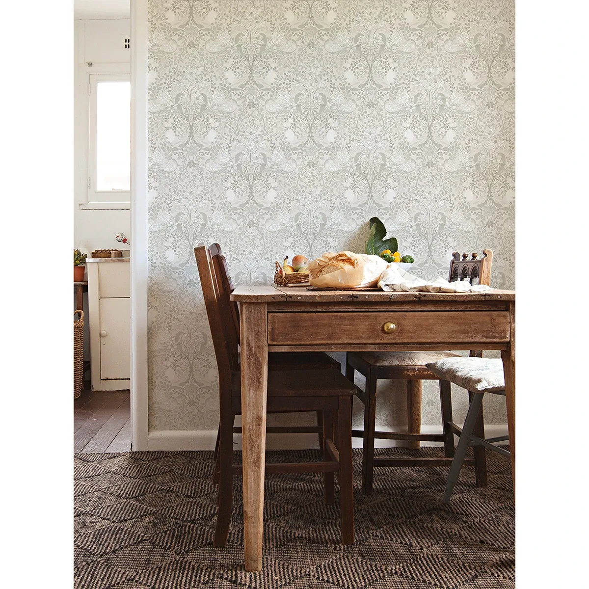 A-Street Prints Froso Light Grey Garden Damask Wallpaper - SKU 2999-24107