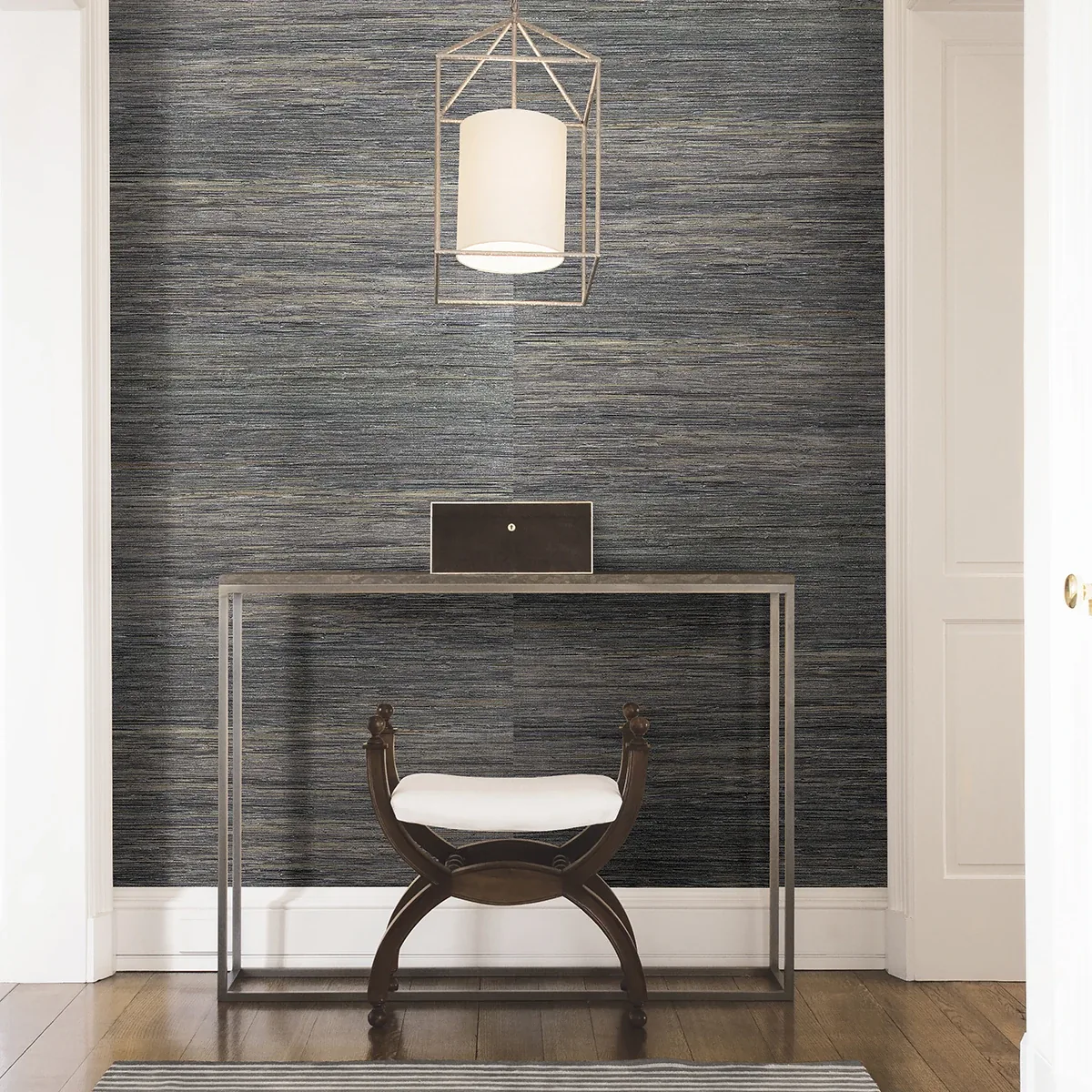 A-Street Prints Fujian Silver Grasscloth Wallpaper - SKU 2829-80007