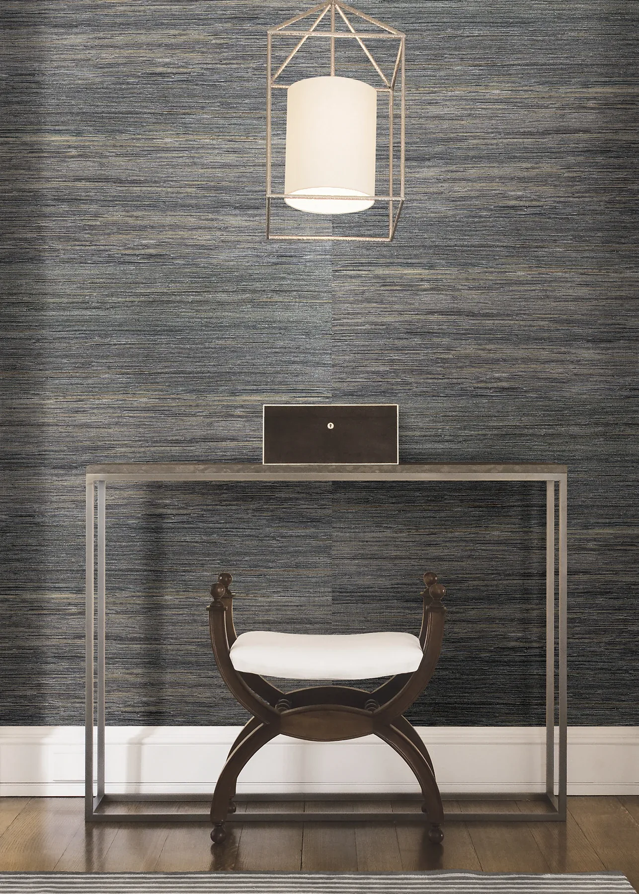 A-Street Prints Fujian Silver Grasscloth Wallpaper - SKU 2923-80007