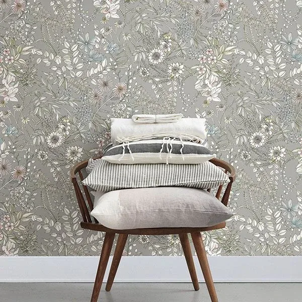 A-Street Prints Full Bloom Beige Floral Wallpaper - SKU 2821-12903