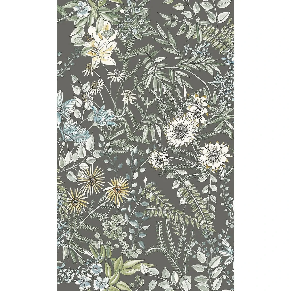 2821-12905 | Full Bloom Taupe Floral Wallpaper