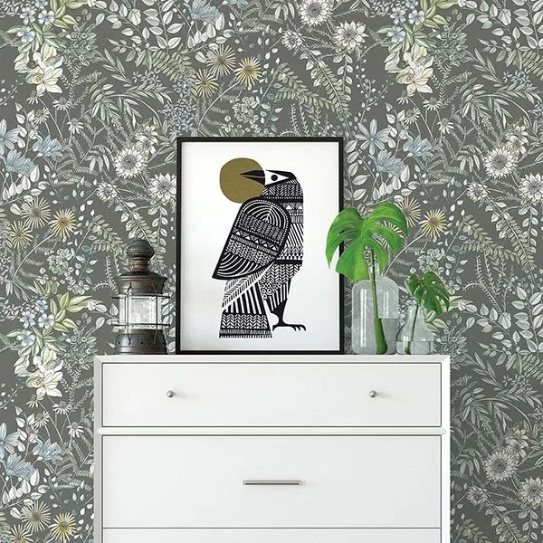 A-Street Prints Full Bloom Taupe Floral Wallpaper - SKU 2821-12905