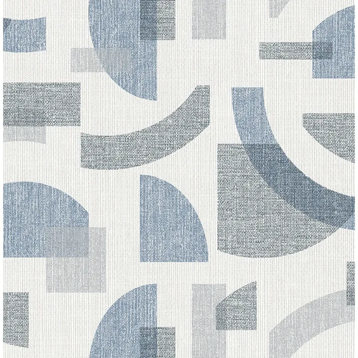 A-Street Prints Fulton Blue Shapes Wallpaper - SKU 4141-27160