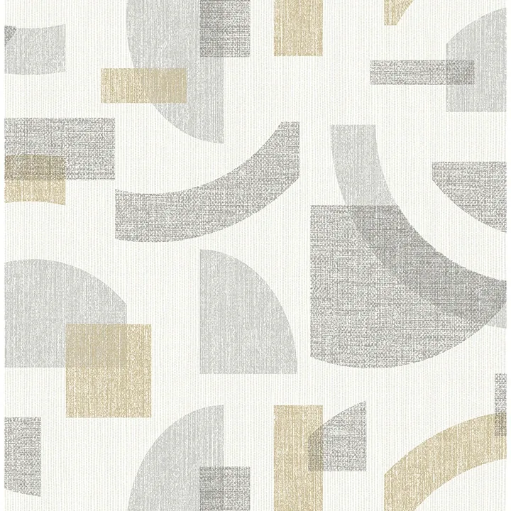 4141-27159 | Fulton Gold Shapes Wallpaper