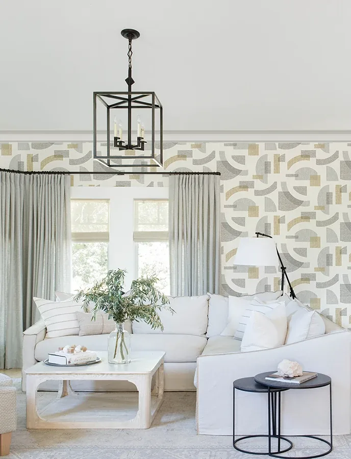 A-Street Prints Fulton Gold Shapes Wallpaper - SKU 4141-27159