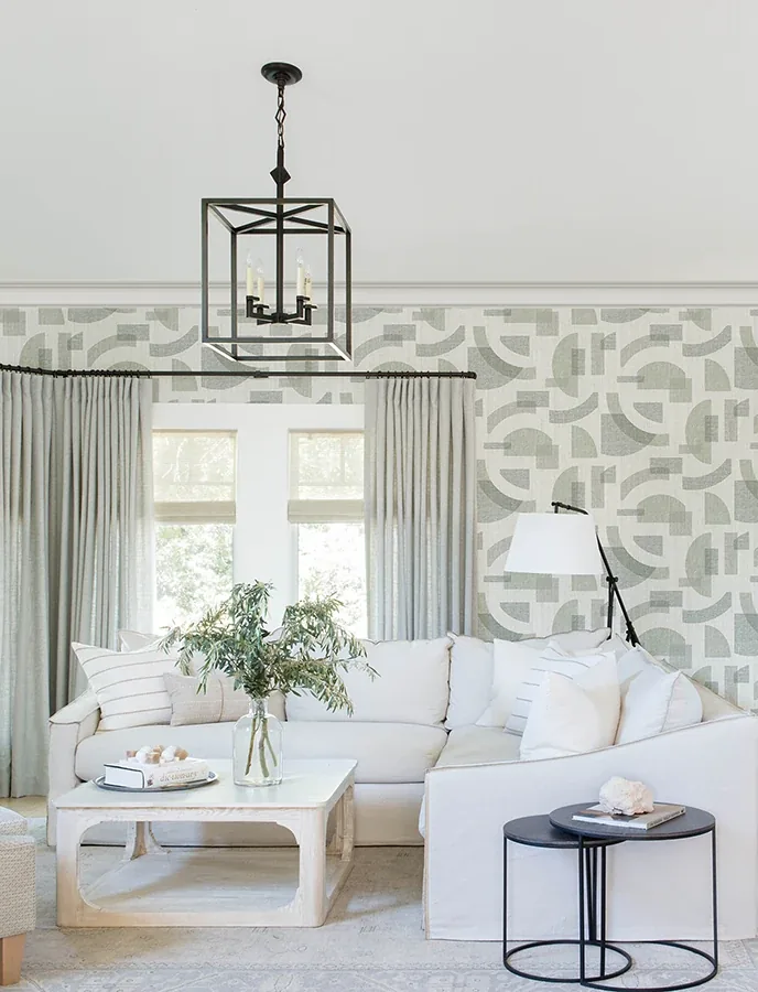 A-Street Prints Fulton Sea Green Shapes Wallpaper - SKU 4141-27158