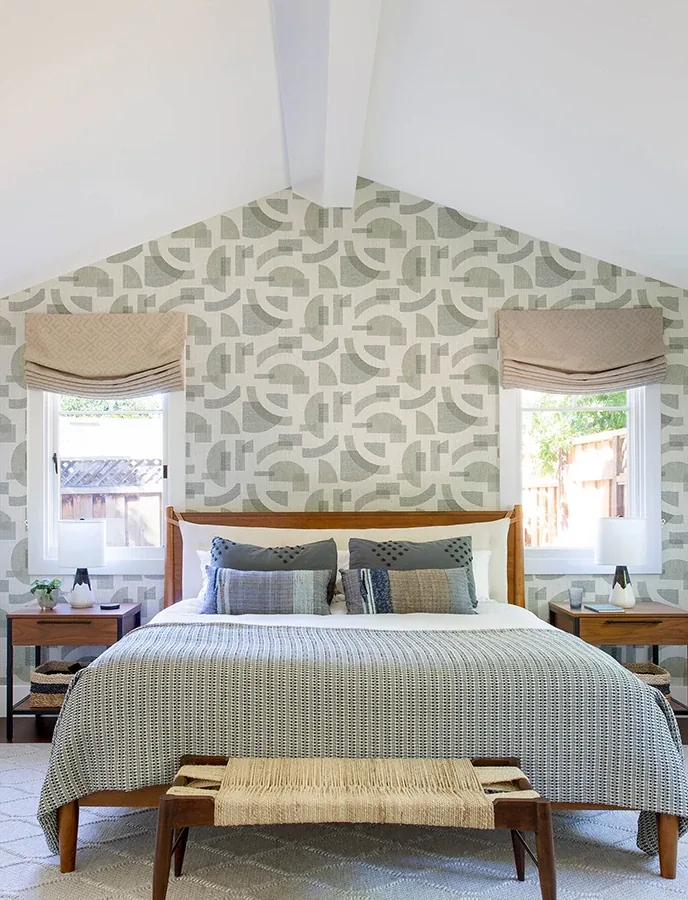 A-Street Prints Fulton Sea Green Shapes Wallpaper - SKU 4141-27158