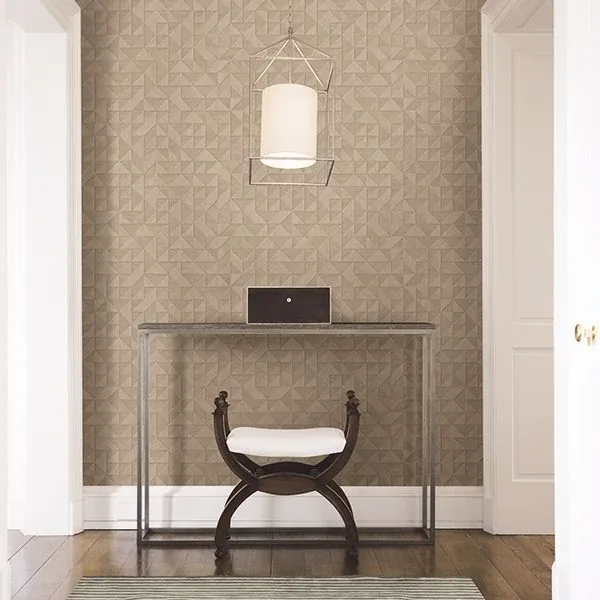 A-Street Prints Gallerie Beige Geometric Wood Wallpaper - SKU 2908-25328