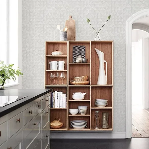 A-Street Prints Gallerie Light Grey Geometric Wood Wallpaper - SKU 2908-25325