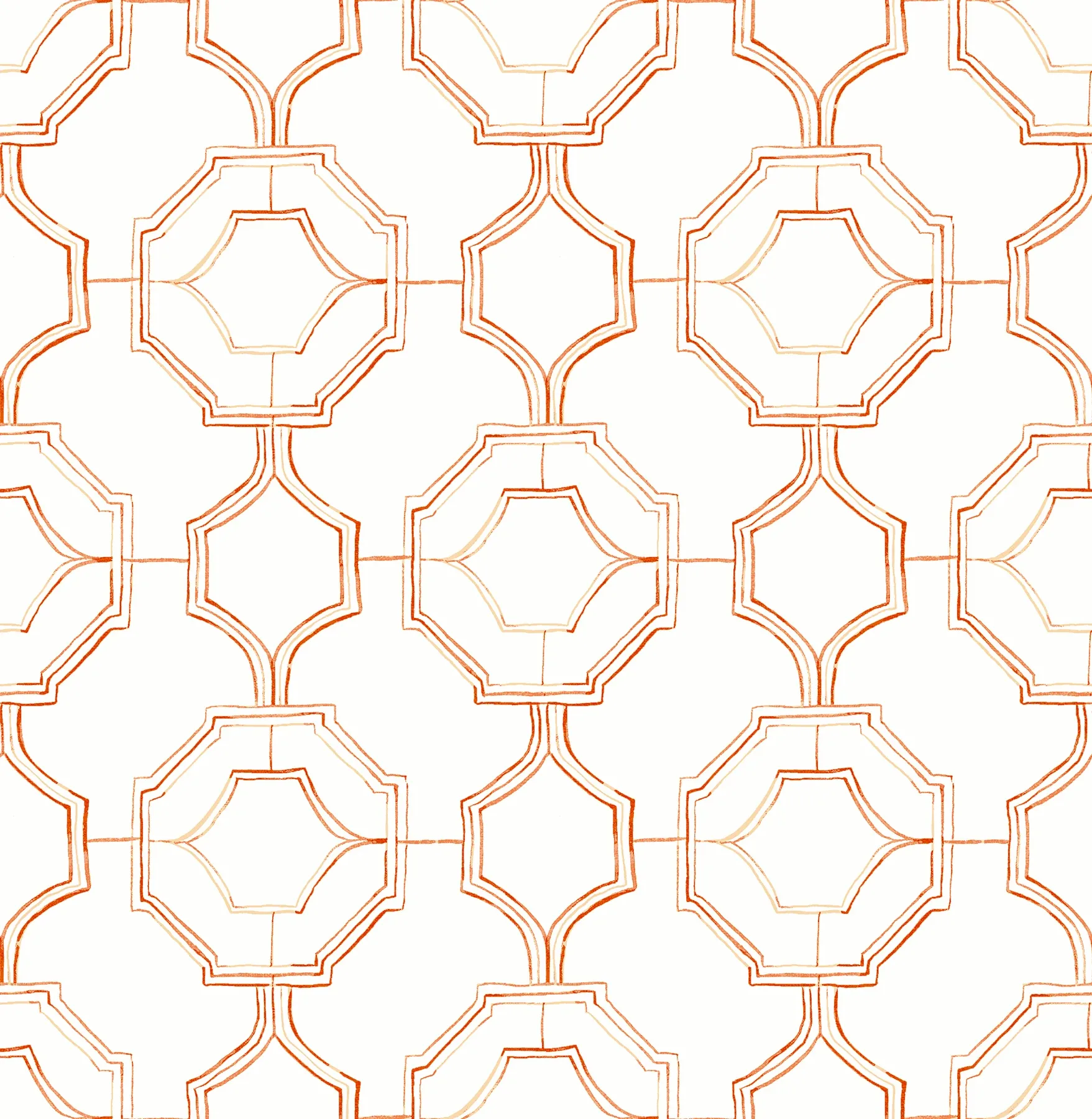 4081-26317 | Gallina Orange Trellis Wallpaper