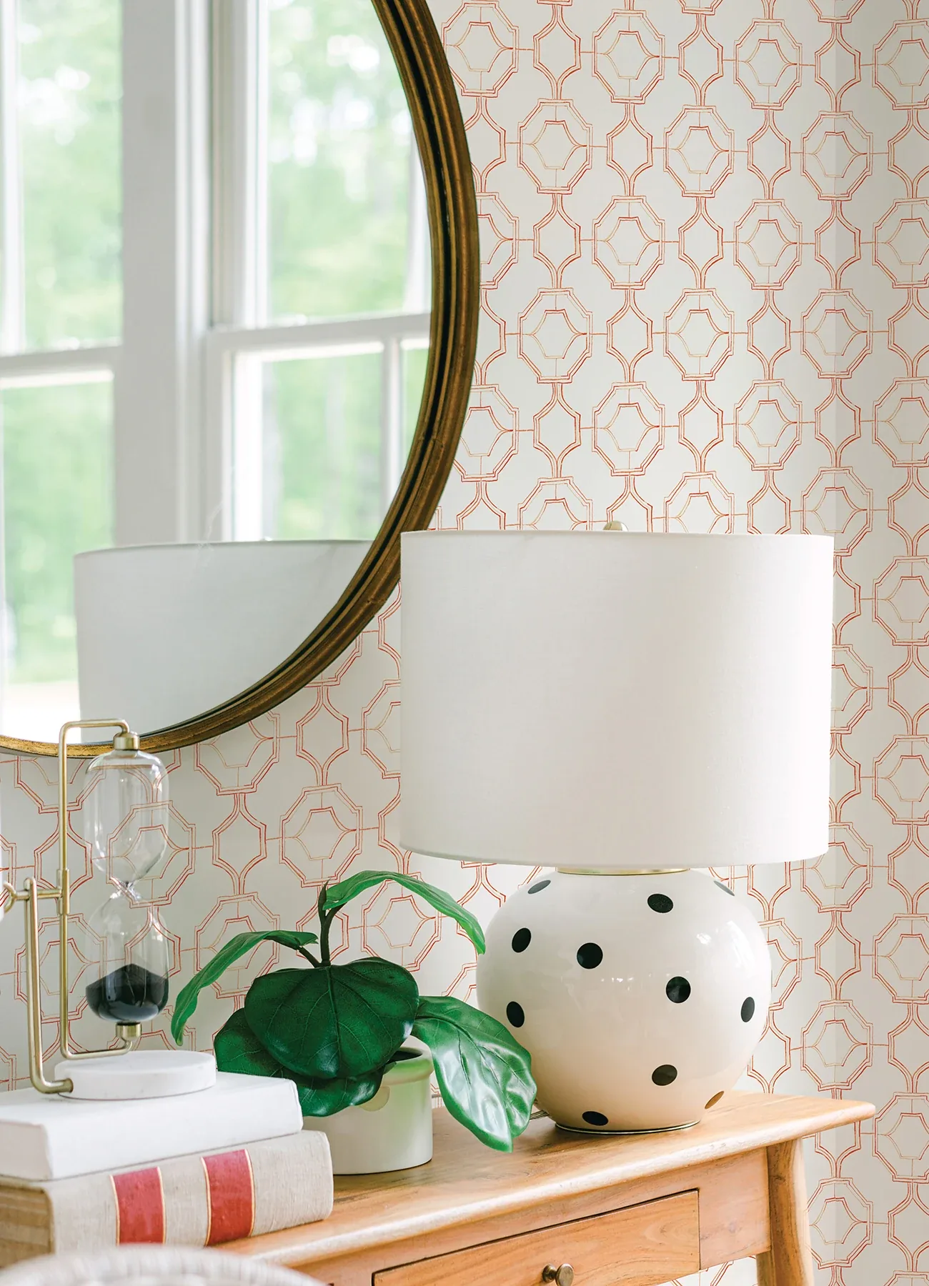 A-Street Prints Gallina Orange Trellis Wallpaper - SKU 4081-26317