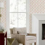 A-Street Prints Gallina Orange Trellis Wallpaper - SKU 4081-26317
