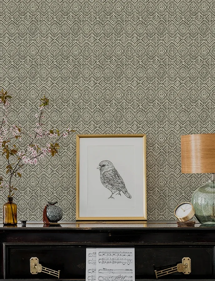 A-Street Prints Gallivant Black Woven Geometric Wallpaper - SKU 4146-27255