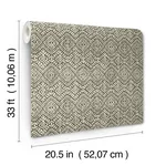 A-Street Prints Gallivant Black Woven Geometric Wallpaper - SKU 4146-27255
