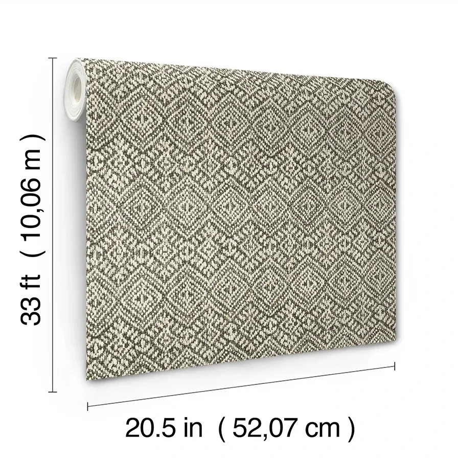 A-Street Prints Gallivant Black Woven Geometric Wallpaper - SKU 4146-27255