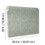 A-Street Prints Gallivant Green Woven Geometric Wallpaper - SKU 4146-27256