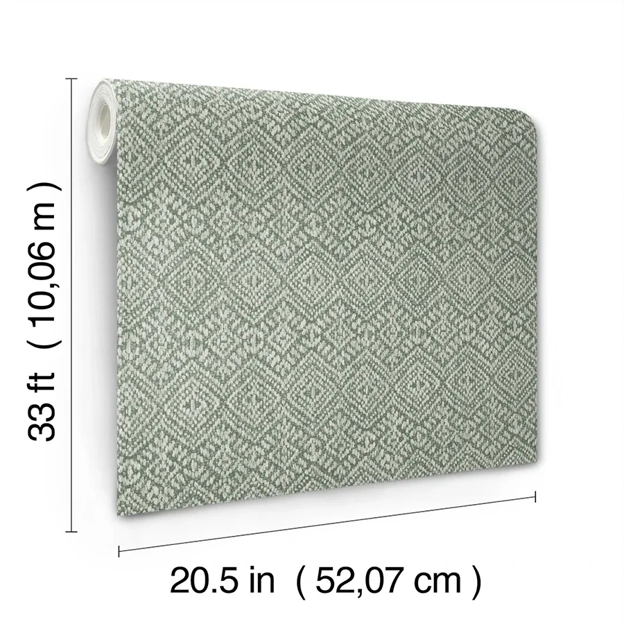 A-Street Prints Gallivant Green Woven Geometric Wallpaper - SKU 4146-27256