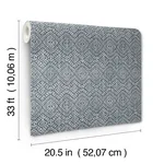 A-Street Prints Gallivant Indigo Woven Geometric Wallpaper - SKU 4146-27257