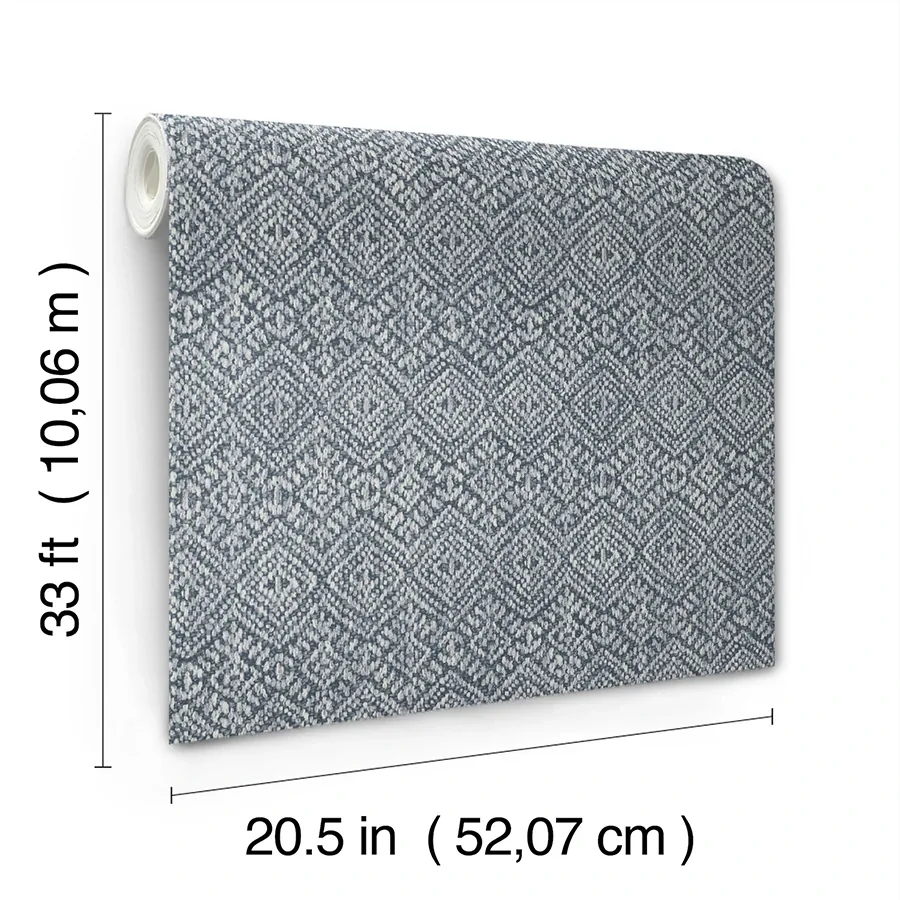 A-Street Prints Gallivant Indigo Woven Geometric Wallpaper - SKU 4146-27257