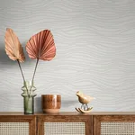 A-Street Prints Galyn Dove Pearlescent Wave Wallpaper - SKU 4121-72205