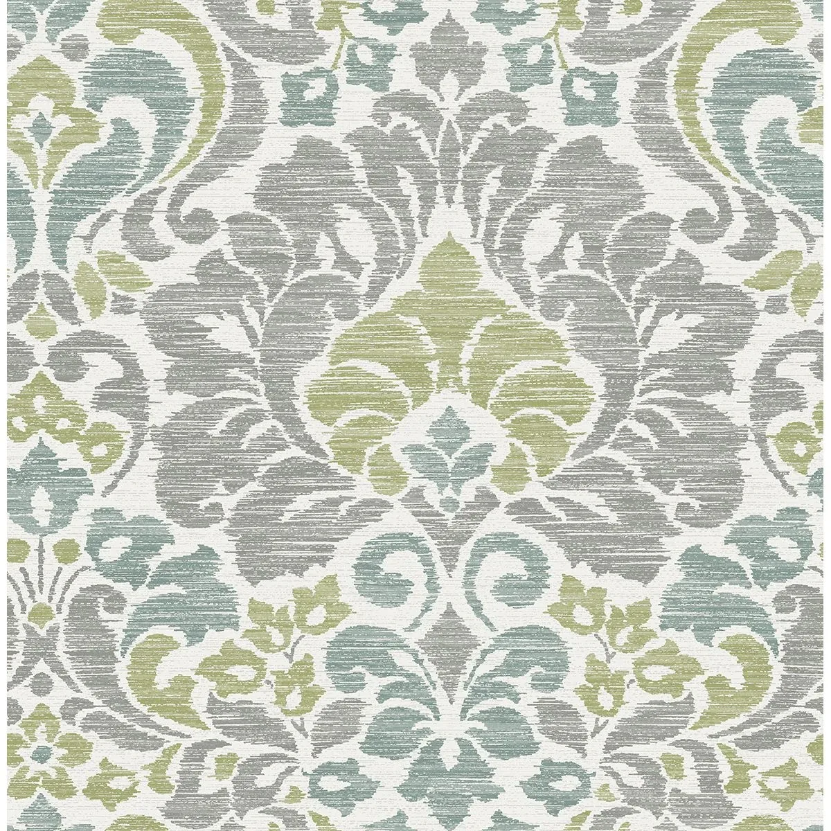 A-Street Prints Garden of Eden Green Damask Wallpaper - SKU 2793-24733