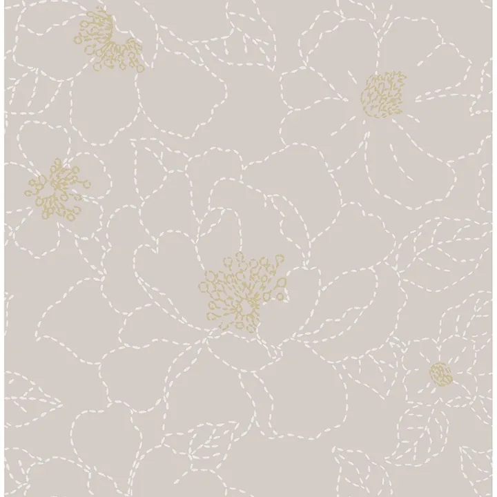 4122-27008 | Gardena Lavender Embroidered Floral Wallpaper