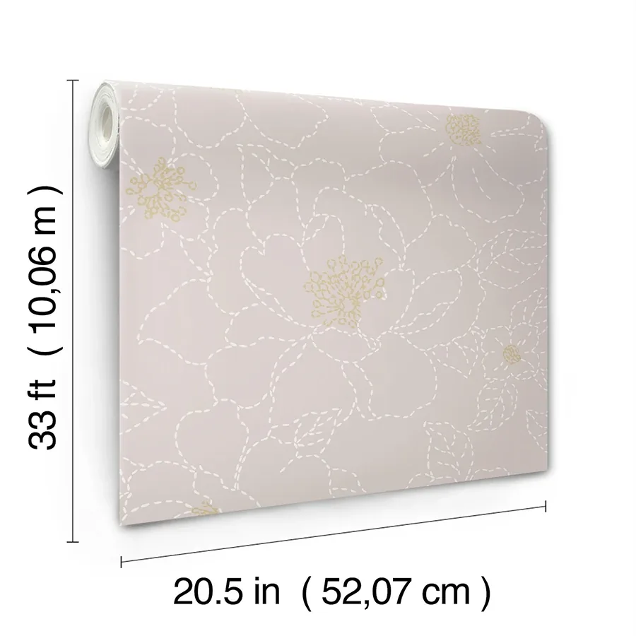 A-Street Prints Gardena Lavender Embroidered Floral Wallpaper | Wallpaper Twins A-Street Prints Gardena Lavender Embroidered Floral Wallpaper - SKU 4122-27008