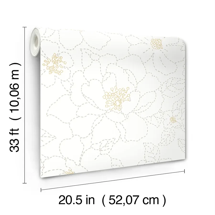 A-Street Prints Gardena White Embroidered Floral Wallpaper | Wallpaper Twins A-Street Prints Gardena White Embroidered Floral Wallpaper - SKU 4122-27007