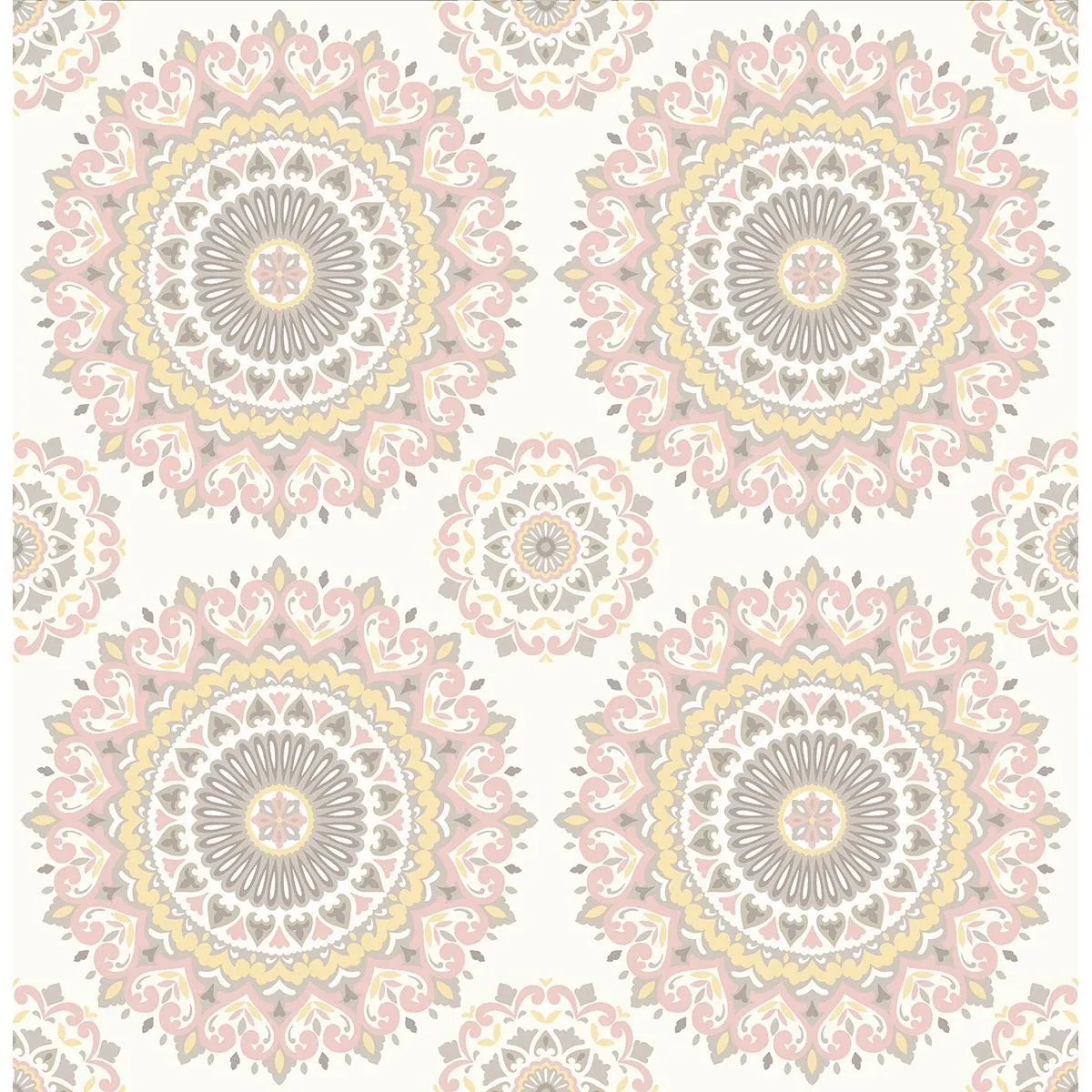 1014-001805 | Gemma Light Pink Boho Medallion Wallpaper