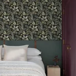 A-Street Prints Geneva Black Peacock Paradise Wallpaper | Wallpaper Twins A-Street Prints Geneva Black Peacock Paradise Wallpaper - SKU 4173-27646