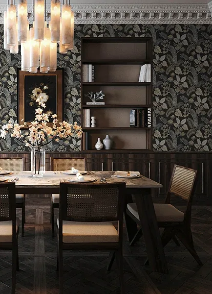 A-Street Prints Geneva Black Peacock Paradise Wallpaper | Wallpaper Twins A-Street Prints Geneva Black Peacock Paradise Wallpaper - SKU 4173-27646