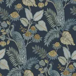 A-Street Prints Geneva Dark Blue Peacock Paradise Wallpaper - SKU 4173-27643