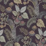 A-Street Prints Geneva Plum Peacock Paradise Wallpaper | Wallpaper Twins A-Street Prints Geneva Plum Peacock Paradise Wallpaper - SKU 4173-27644