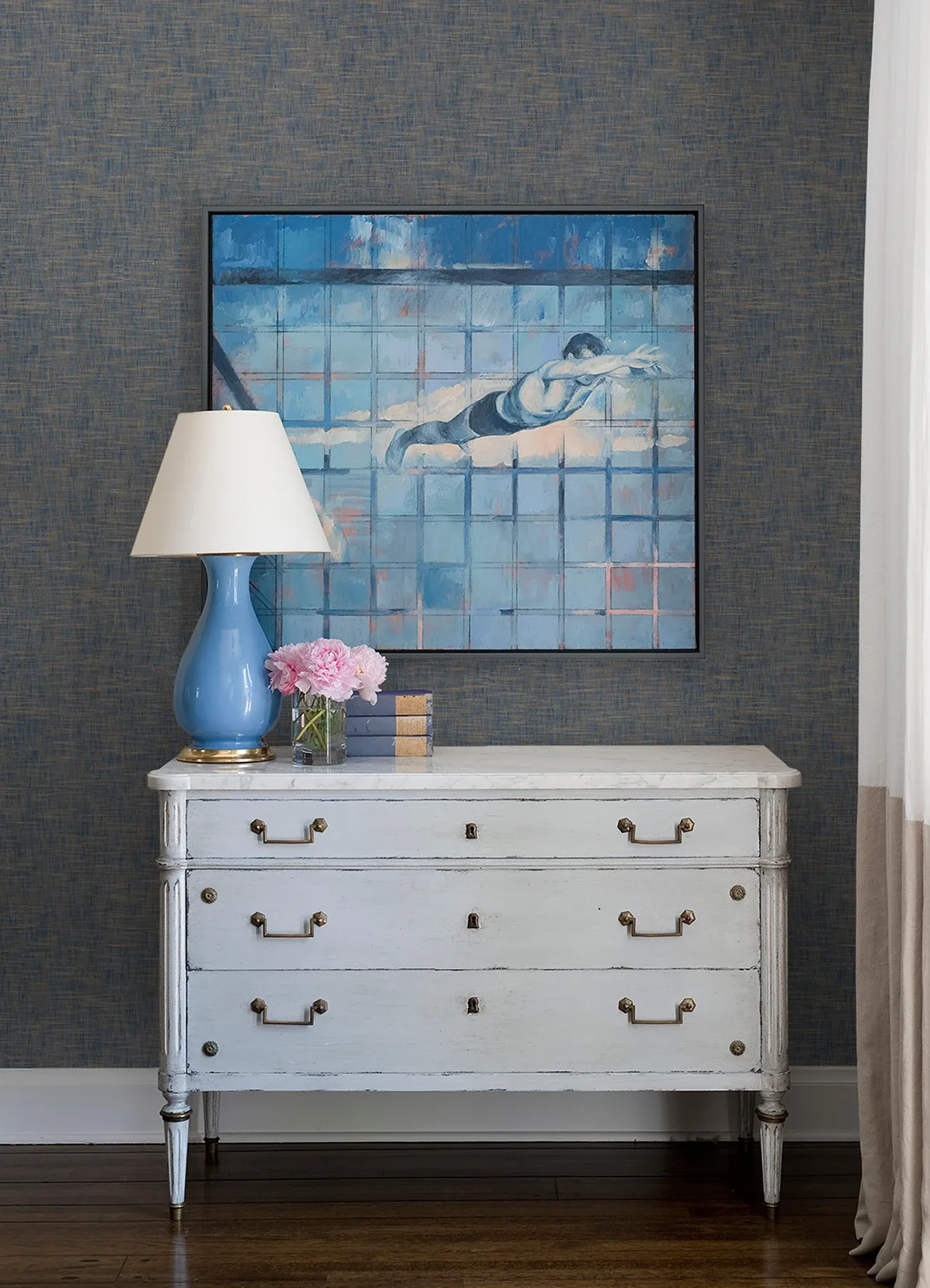 A-Street Prints Genji Blue Woven Wallpaper | Wallpaper Twins A-Street Prints Genji Blue Woven Wallpaper - SKU 2923-88027
