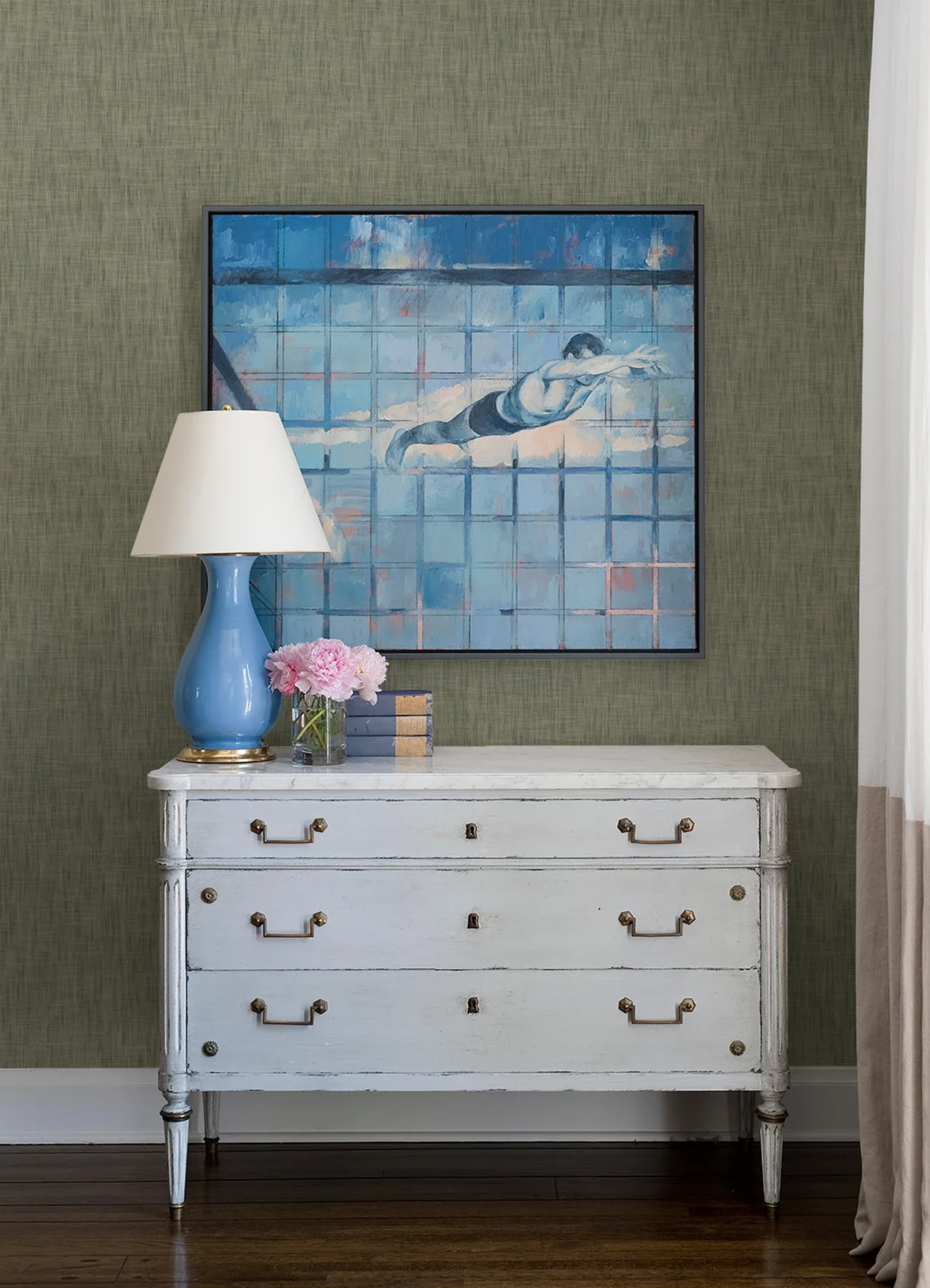A-Street Prints Genji Green Woven Wallpaper - SKU 2923-88024