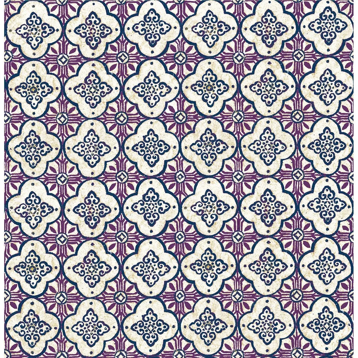A-Street Prints Geo Violet Quatrefoil Wallpaper - SKU 1014-001852