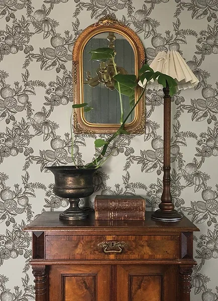 A-Street Prints Gerty Black Fruit Toile Wallpaper | Wallpaper Twins A-Street Prints Gerty Black Fruit Toile Wallpaper - SKU 4173-27637