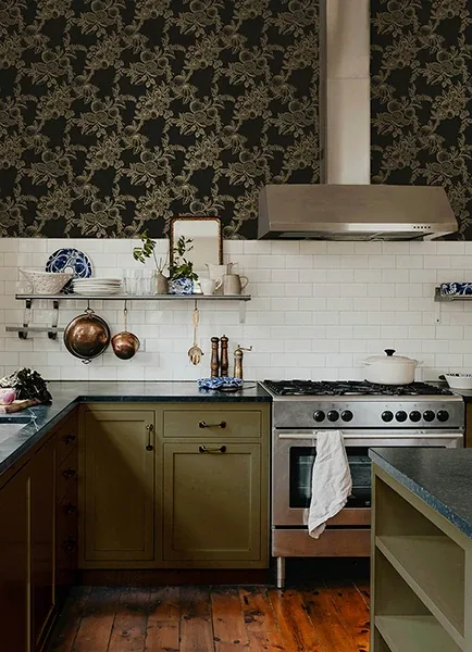 A-Street Prints Gerty Gold Fruit Toile Wallpaper - SKU 4173-27635
