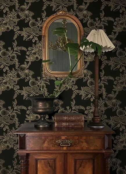 A-Street Prints Gerty Gold Fruit Toile Wallpaper - SKU 4173-27635